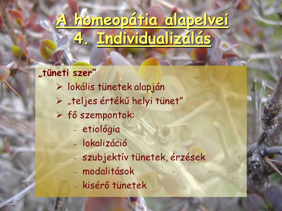 homeopátia alapelvei)